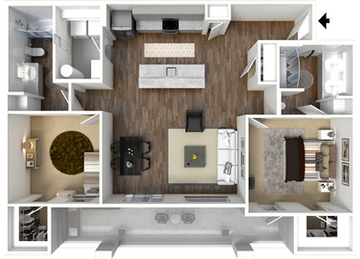 Sapphire - 2 bed x 2 bath - Acero Cooley Station