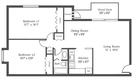 2BR/1BA - White Oaks Apartments