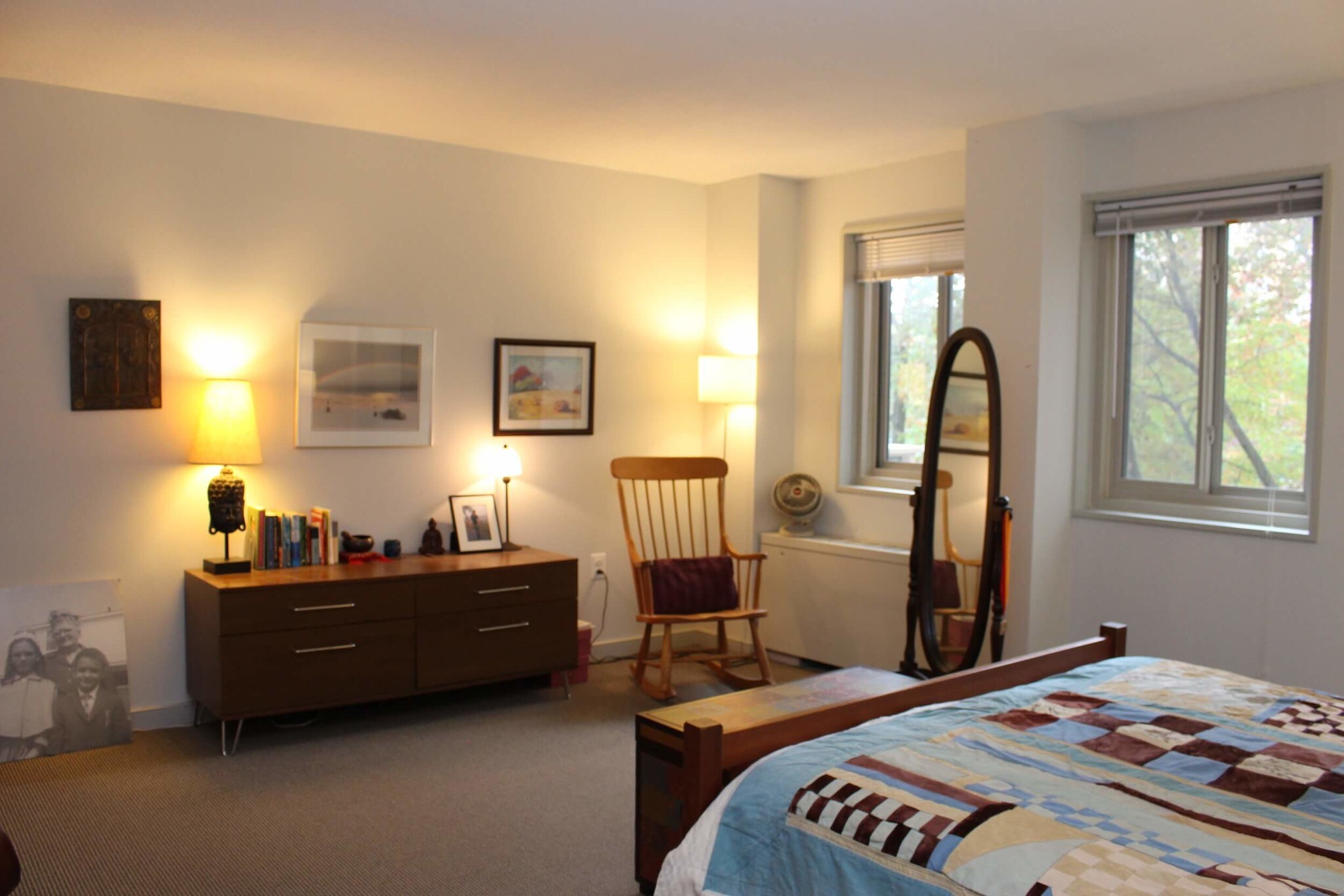 Bedroom facing windows overlooking garden - 7333 New Hampshire Ave