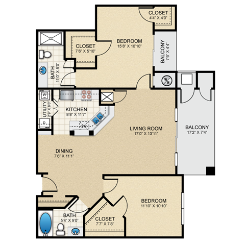 Floorplan - The Claremont Apartment Homes
