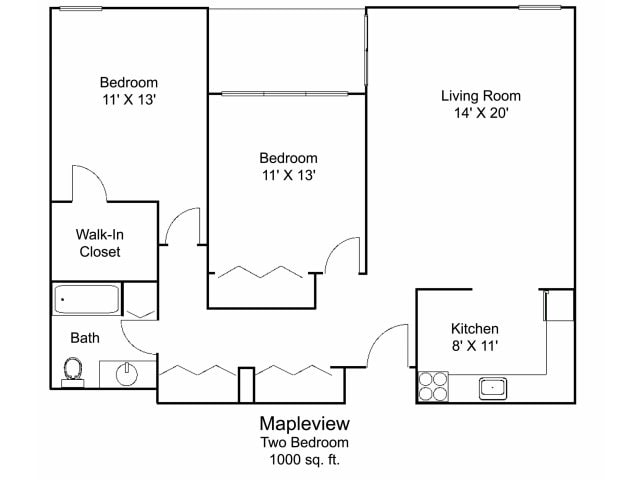 Owasso Floor Plan - Hillsborough Apartments