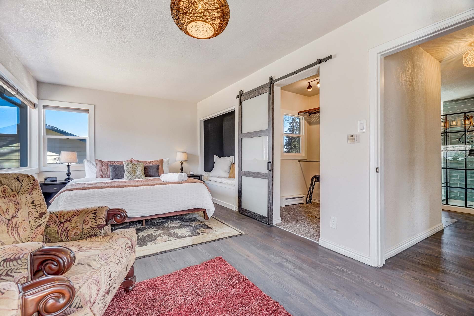 Upstairs Unity Bedroom Suite with Walk-In Closet and French Doors to Deck - 2022 Woodburn St