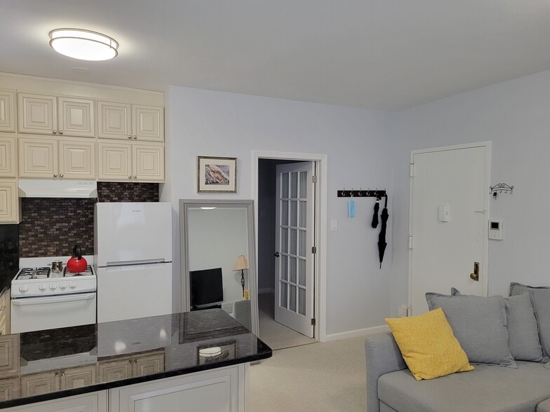View of kitchenette, bedroom door, front door - 97-13 64th Rd