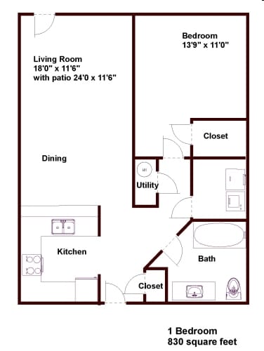1BR/1BA - THIRTEEN08 Apartments