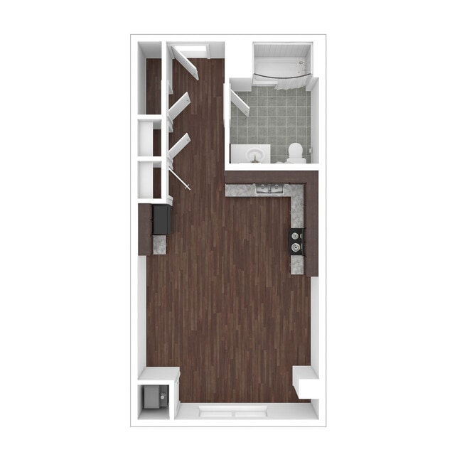 Studio Floorplan 7850 East Jefferson - 7850 East Jefferson