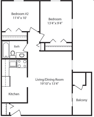 2BR/1BA - Stoneridge Apartments