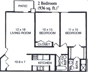 2BR/1.5BA - Farwell Arms