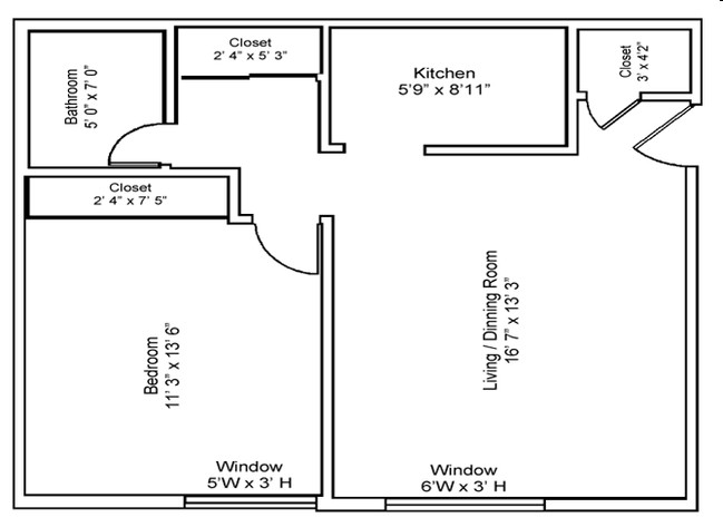 1BR/1BA - Romaine Court