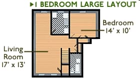 Floor Plan1BR/1BA - Sheridan Manor Apartments