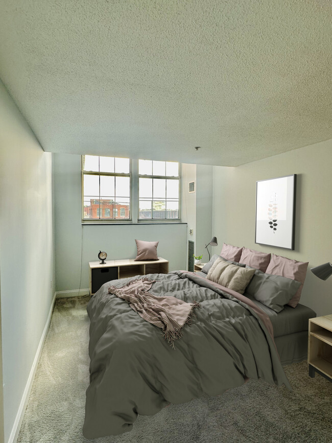 Virtual staging of the master bedroom - 200 Market St