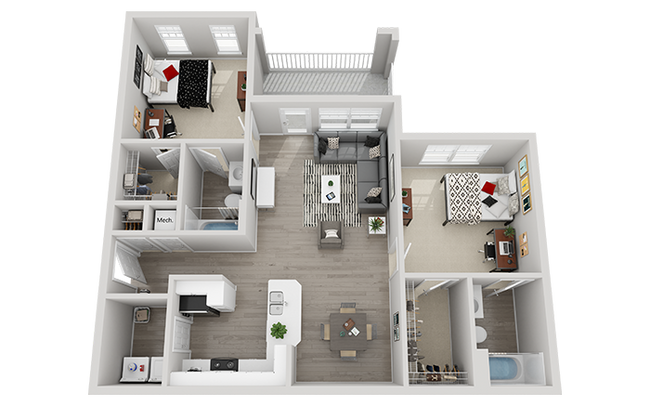 Campus Edge 2x2 Platinum Floor Plan - Campus Edge