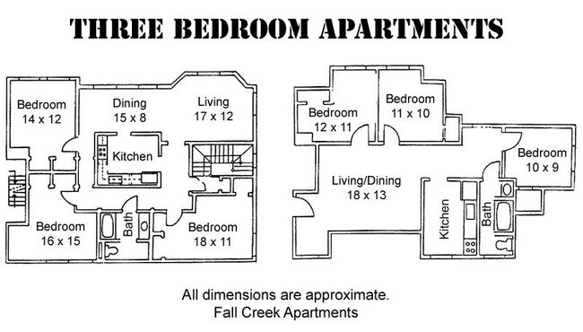 Floorplan - Fall Creek Apartments 207-215 Fall Creek Dr.