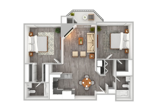 Queen Floor Plan - River Front Rental Condominiums
