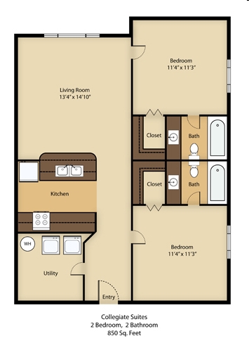 2BR/2BA - Collegiate Suites of Blacksburg