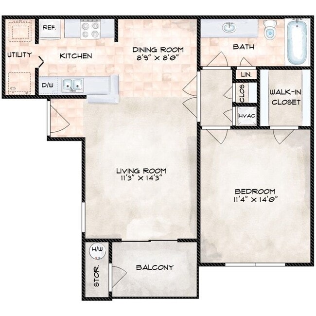 Floorplan - Riverwalk Apartment Homes