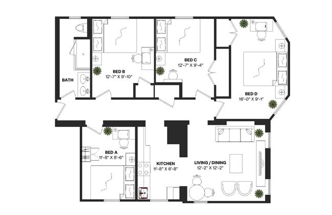 Building Photo - Room in Shared 4 bed/1 bath home