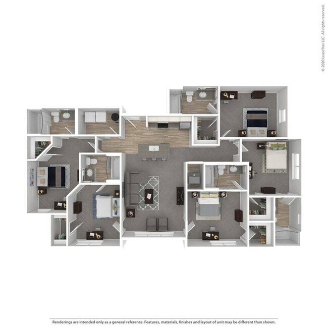 Five Bedroom Floorplan - University Edge | Student Housing