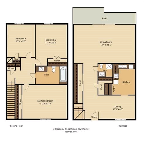 3BR/2BA - Northtowne Apartments