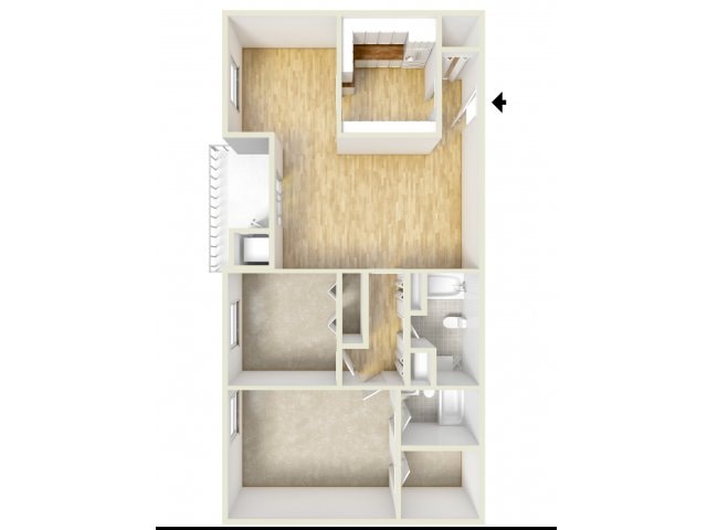 Two bedroom floor plan - Fairway Park Apartments & Townhomes