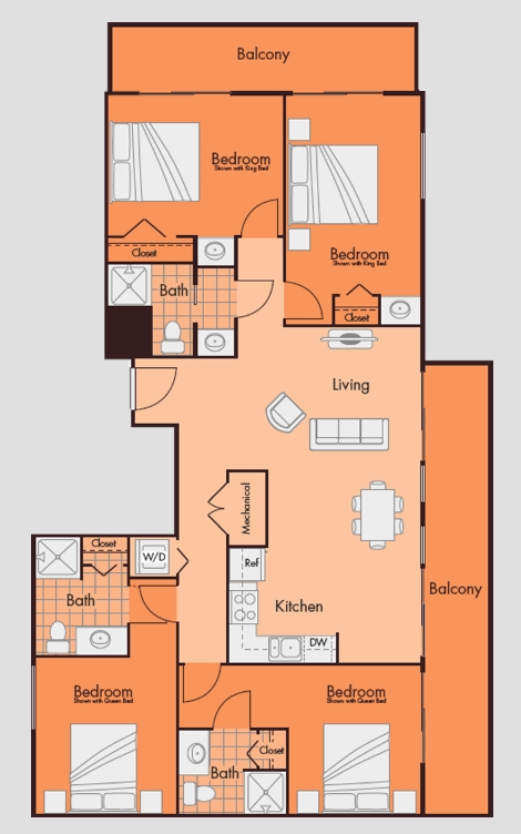 4BR/3BA - Lofts on College