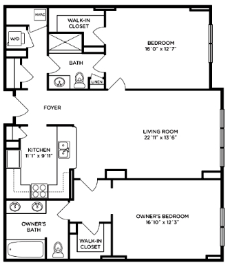 2BR/2BA - Residences at Park Place