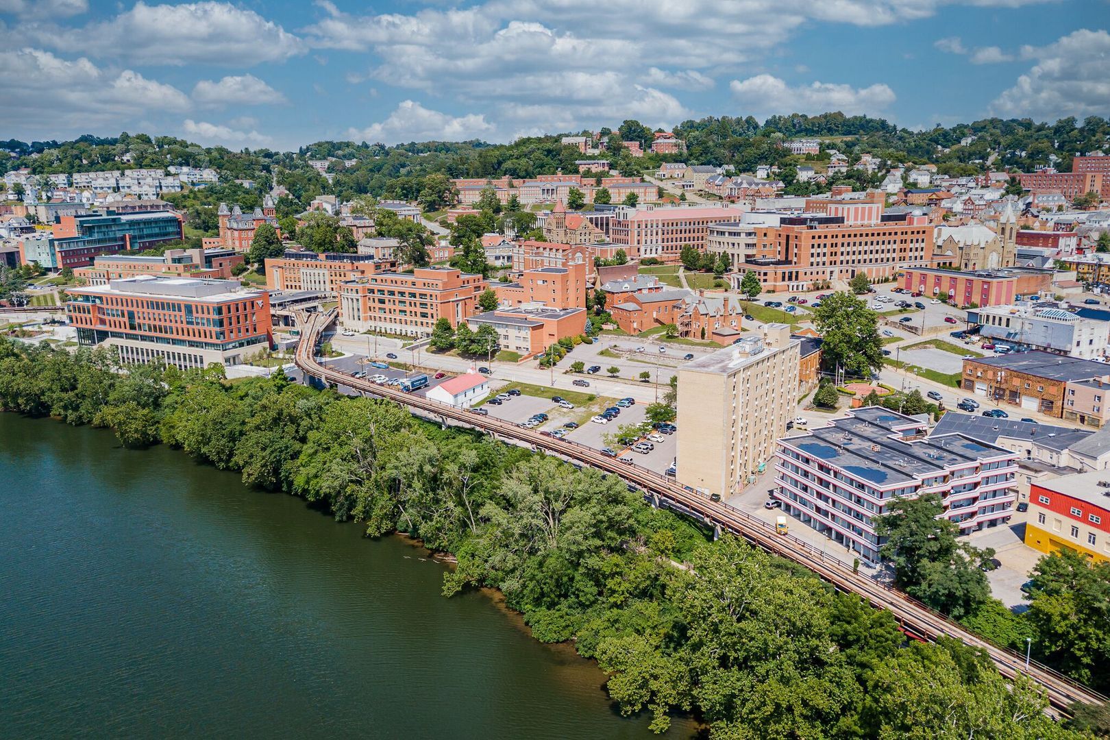 Arial view next to WVU Campus - 1993 Water St