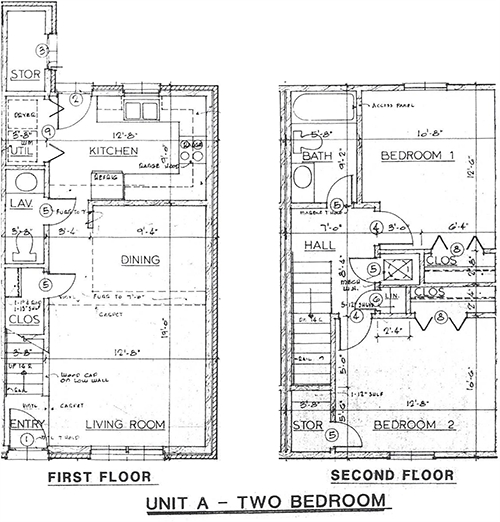 Floor Plan Unit A, 2 Bedroom - Woodsmill Apartments