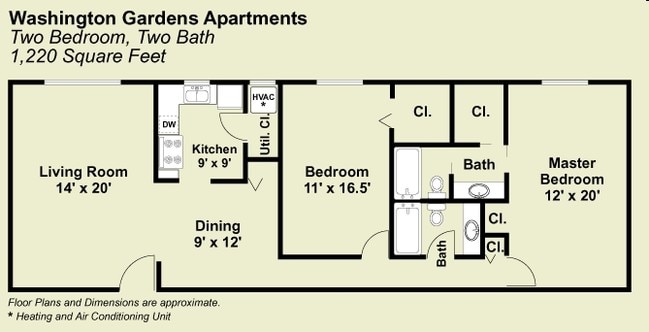 2BR/2BA - Washington Gardens