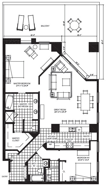 2BR/2BA - The Mark