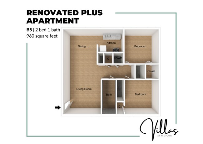 B5 Renovated Plus Floor Plan - Villas at Midtown