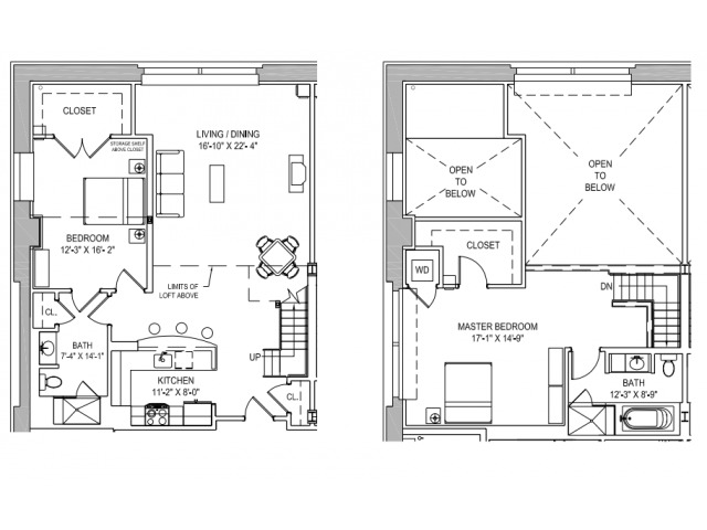 Two Bedrom/Two Bath Loft - Baker Square Condominiums