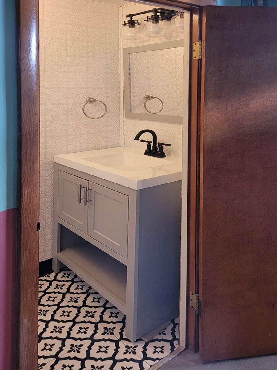 Overhauled half bathroom in basement - 2186 Chesterland Ave