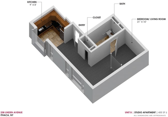 238 Unit B studio - 238 Linden