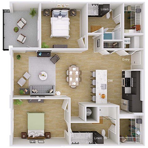 Floorplan - Foster on the Park Apartments