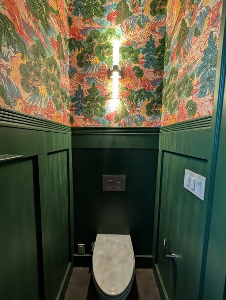 The powder room. Heated floors and a Toto wall-mounted toilet maximize cleanliness and comfort. - 328 Lexington St