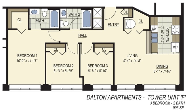 Unit Type F - Dalton Apartments