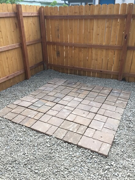 paver patio in the privately fenced yard - 431 N Franklin St