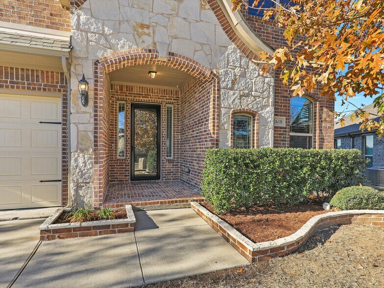 Front door with stone and brick - 2618 Thayne Dr