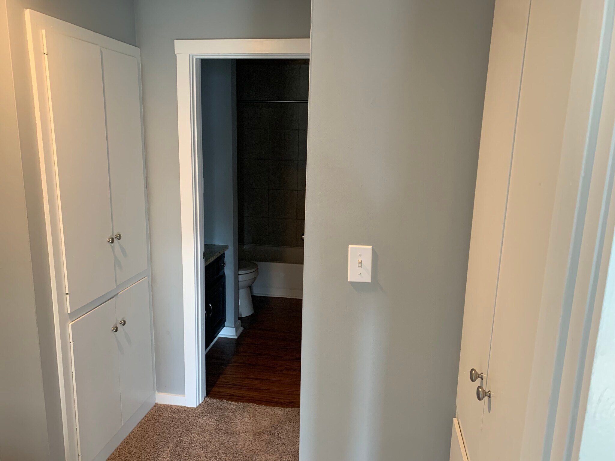 view from top of steps to full bath - 440 Edinburgh Rd