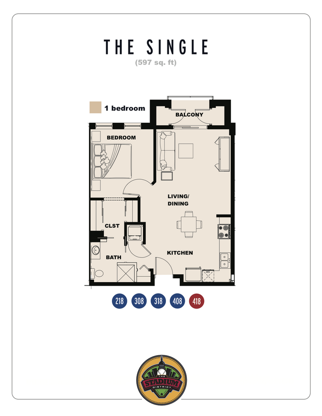 Floorplan - Stadium District Apartments