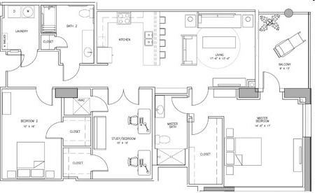 3BR/2BA - 21 Rio Apartments