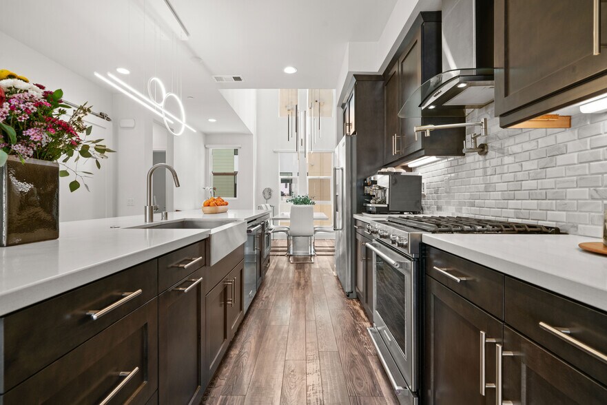 Kitchen, living room & dining room on second floor - 1651 Topanga