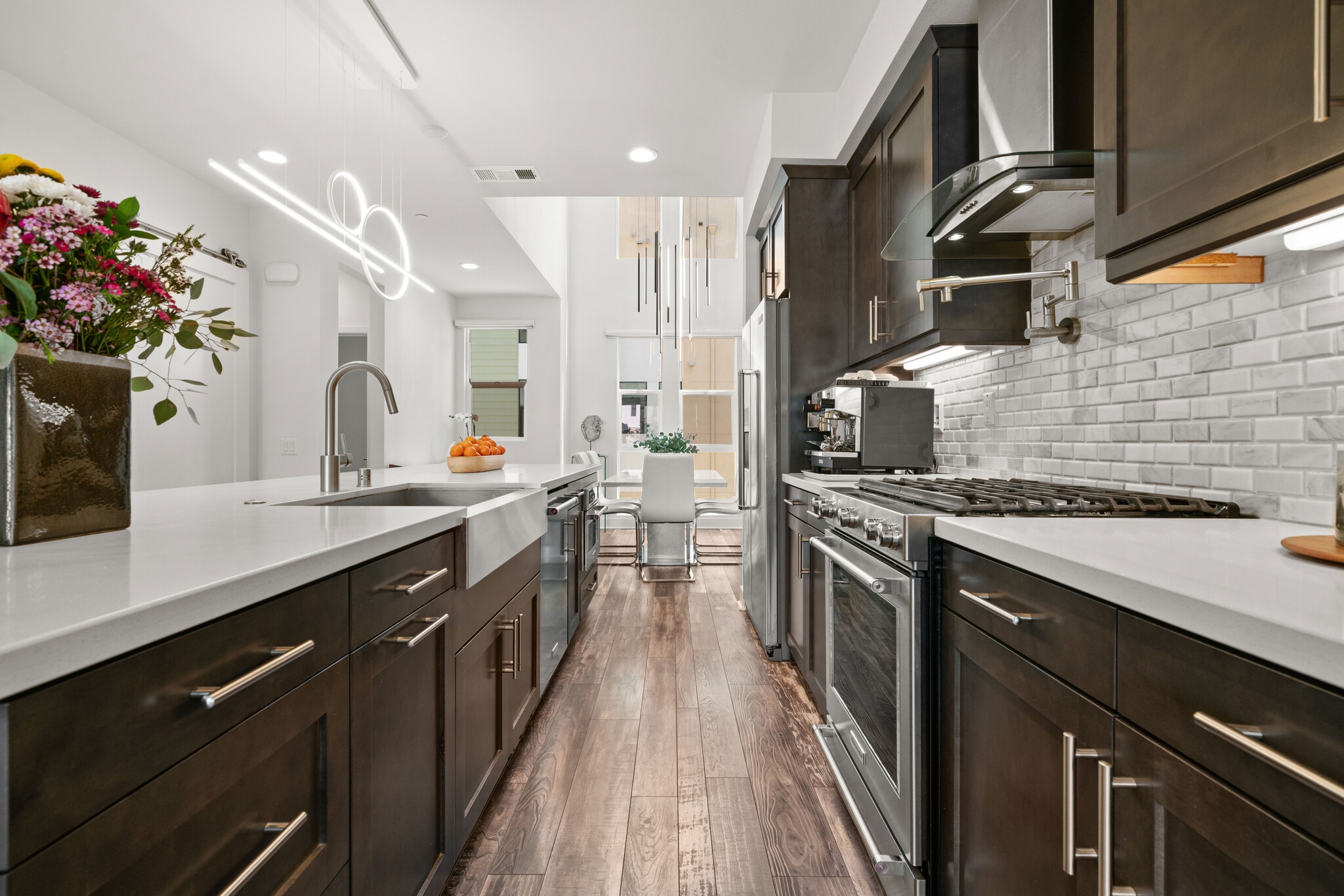 Kitchen, living room & dining room on second floor - 1651 Topanga