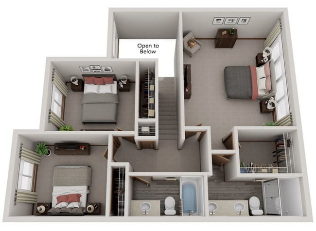 Mountaineer Townhome Floor 2 - Residences at Indian Trail