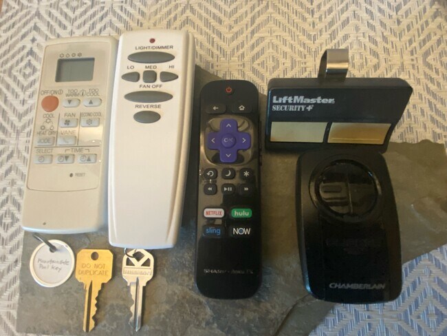 Remotes for mini split air conditioner, Ceiling Fan, Streaming TV MG Opener & Garage - 835 Alta Rdg