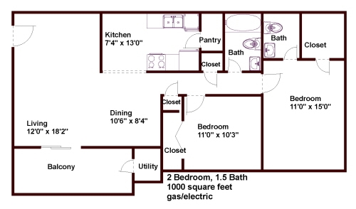 2BR/1.5BA - Stratford Apartments