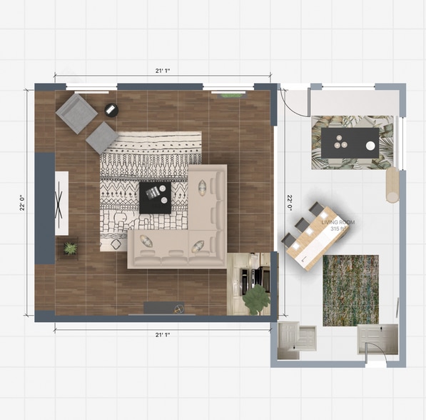 Great room/Kitchen combination floor plan - 407 Clubview Dr