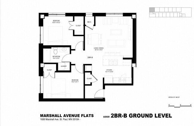Floorplan - Marshall Avenue Flats