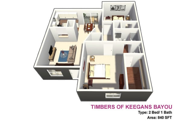 Two Bed / One Bath - Timbers of Keegans Bayou