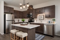 Model Kitchen with Island - Oakdale Commons - 55+